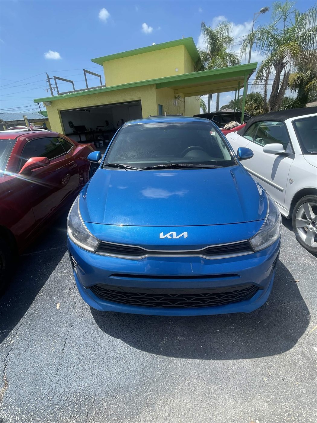 2022 Kia Rio S 5-door hatchback in blue — front view